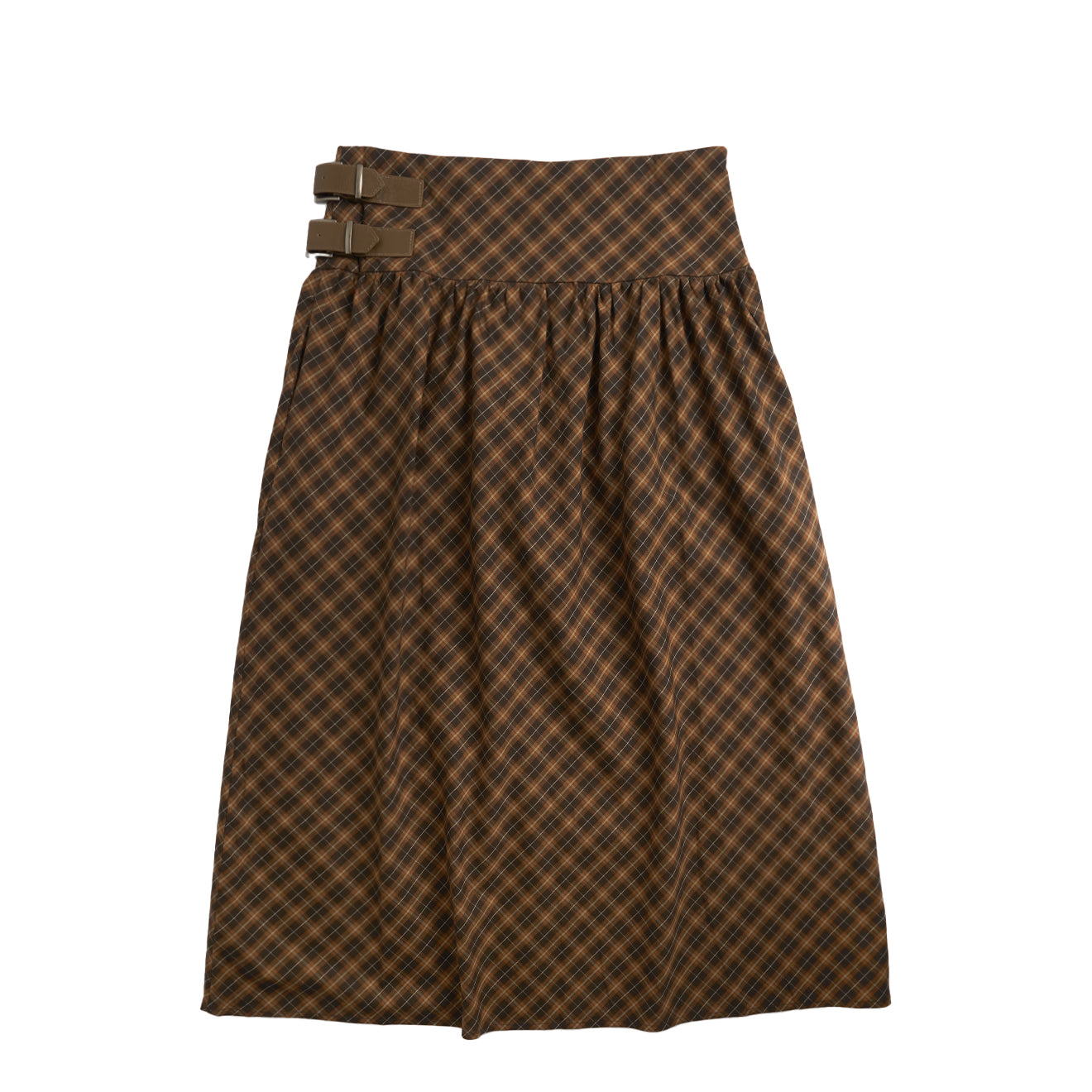 House of Sunny Womens Check Buckle Skirt Multi Check