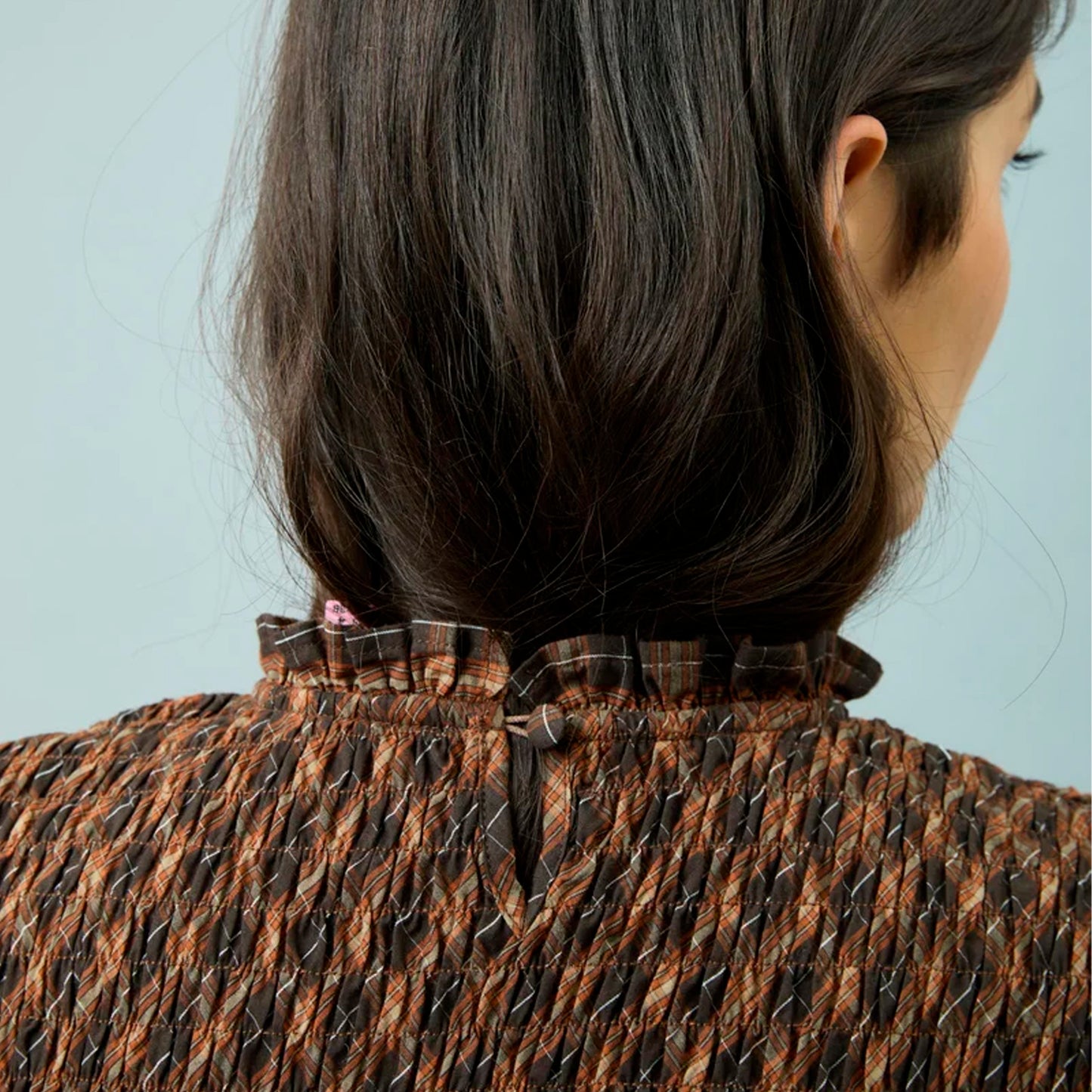 House of Sunny Womens Check Ruched Top Multi Check
