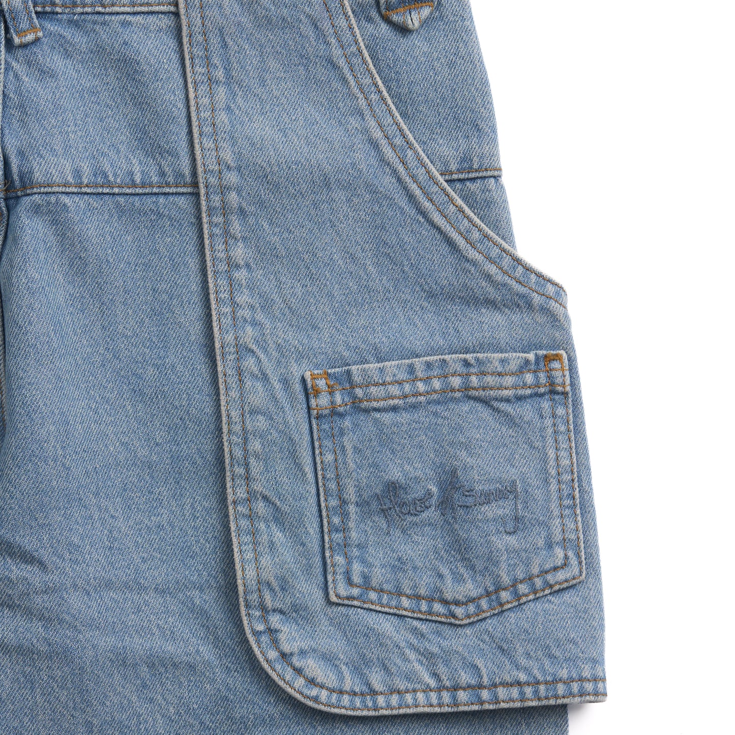 House of Sunny Womens Cowboy Denim Jeans Mid Blue Wash