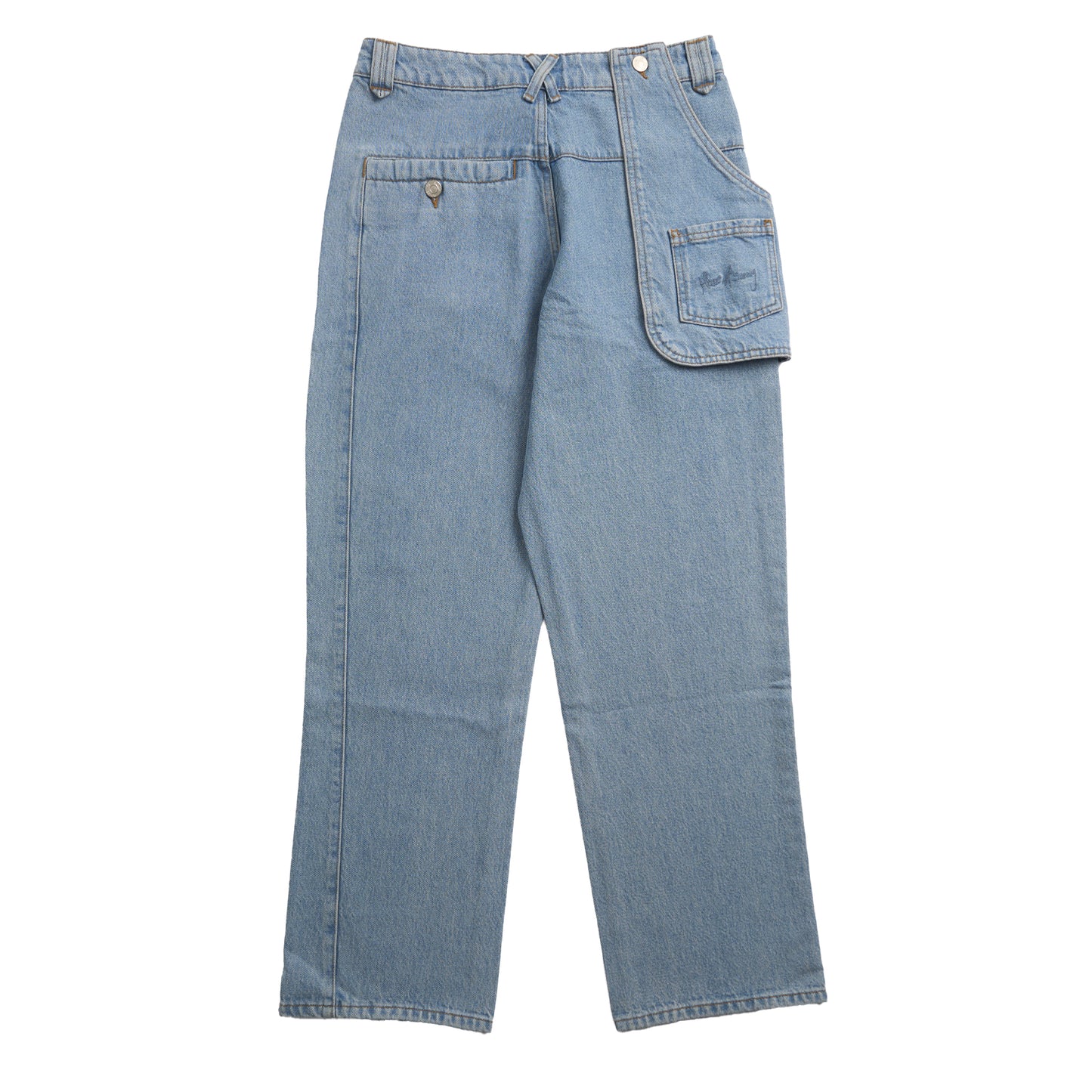 House of Sunny Womens Cowboy Denim Jeans Mid Blue Wash