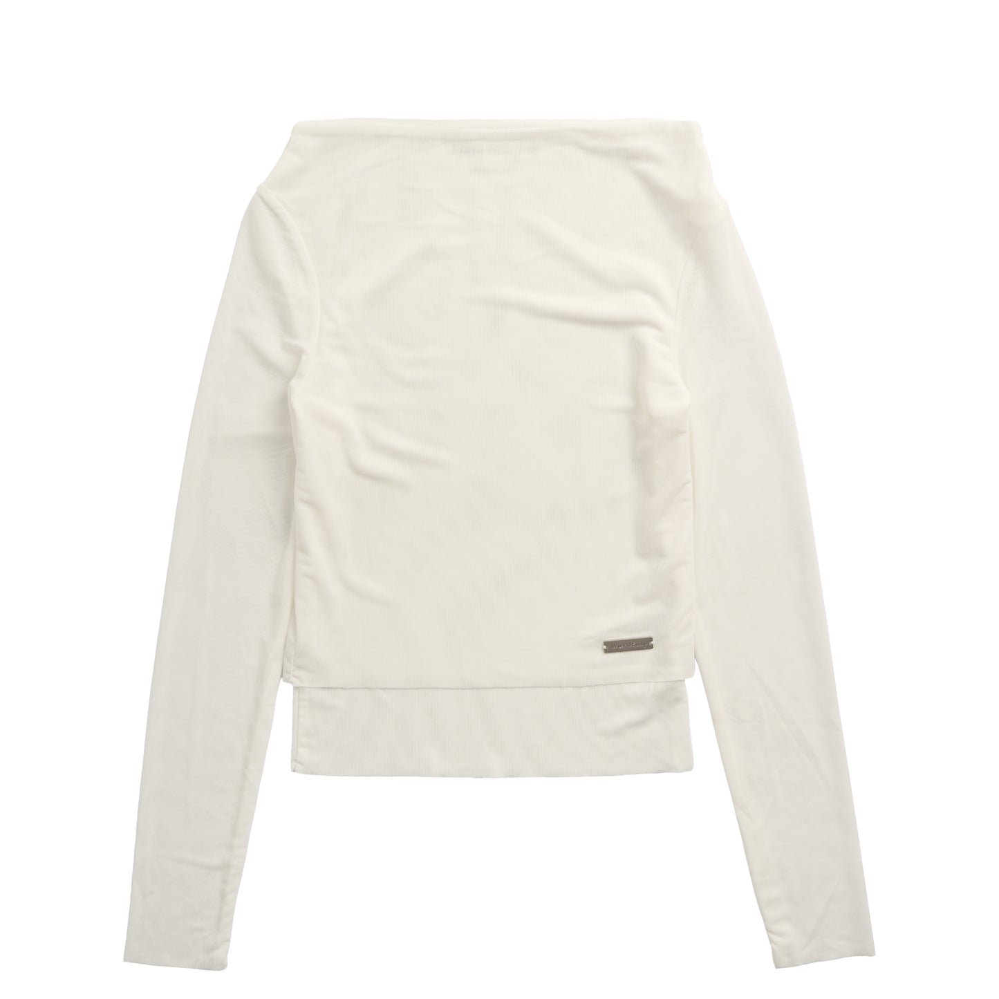 House of Sunny Womens Double Layer L/S Mesh Top Vintage White