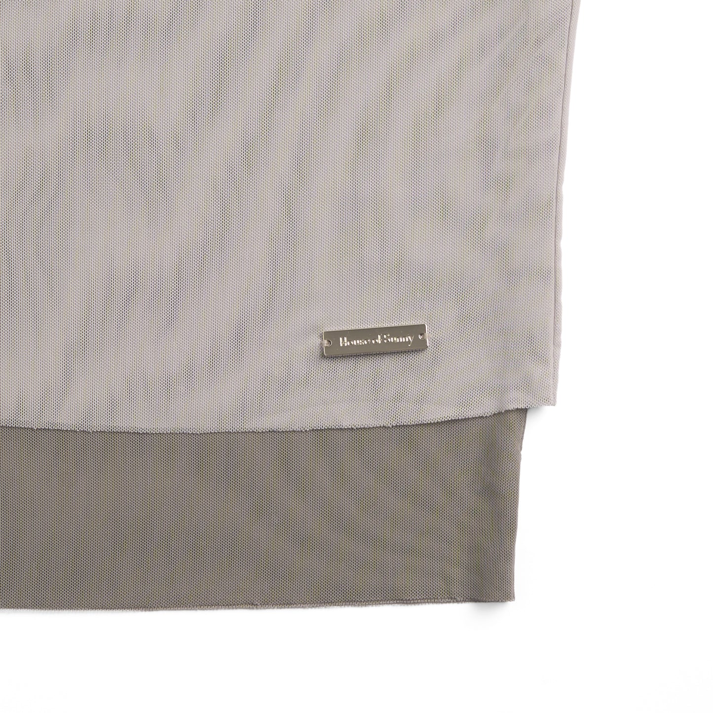 House of Sunny Womens Double Layer Mesh Top Pale Grey