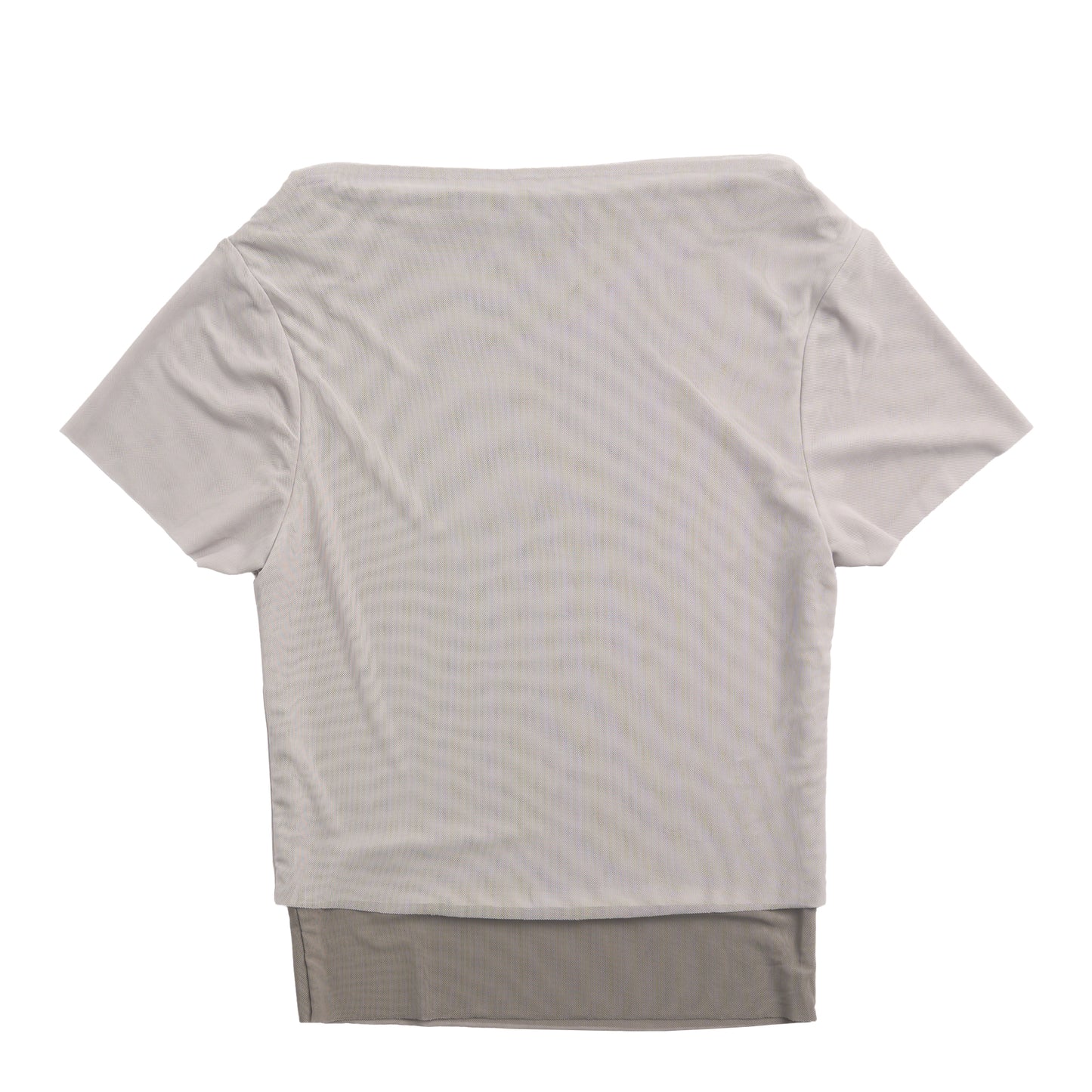 House of Sunny Womens Double Layer Mesh Top Pale Grey