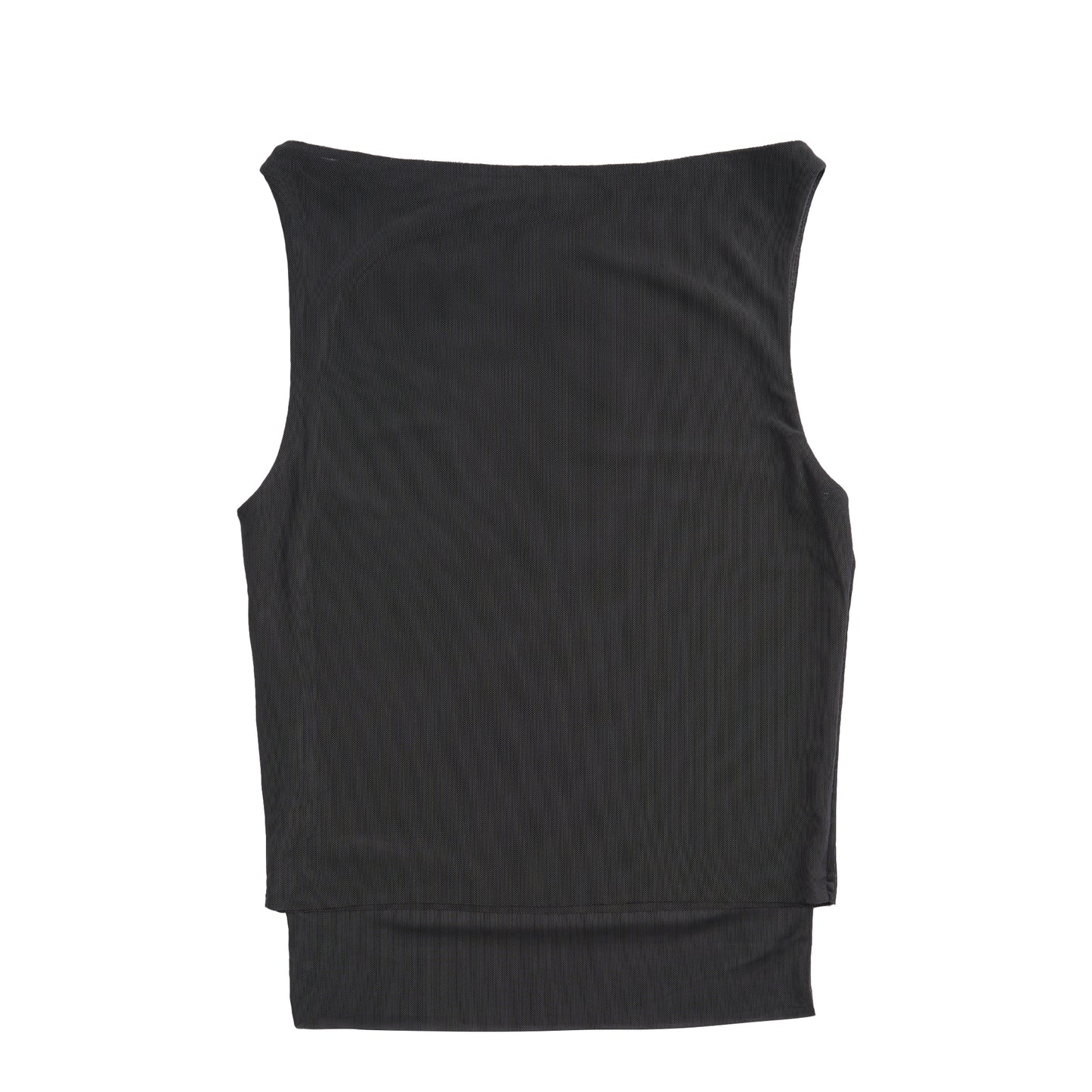 House of Sunny Womens Double Layer Sleeveless Mesh Top Steel Grey