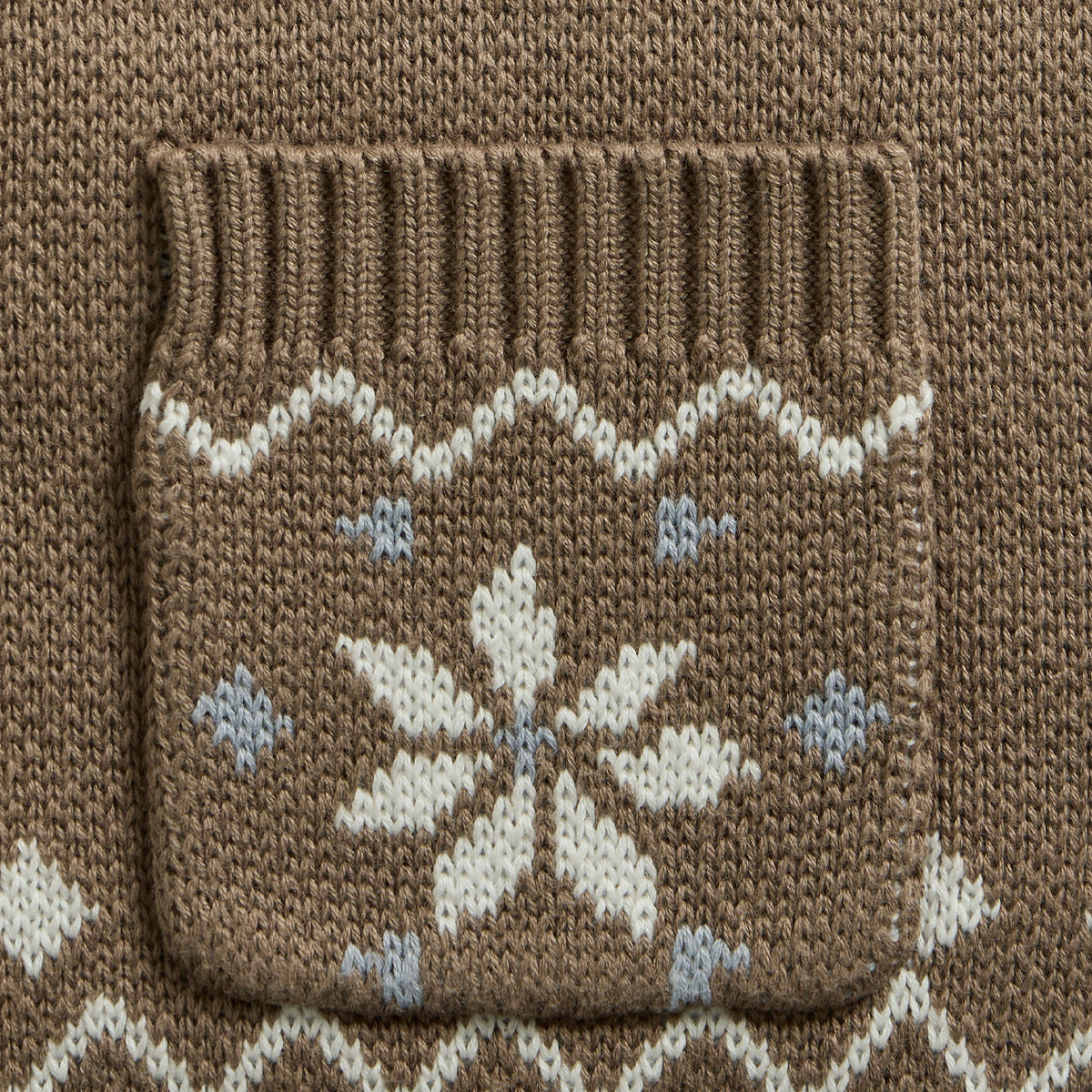 House of Sunny Womens Fairaisle Tripper Cardigan Light Brown
