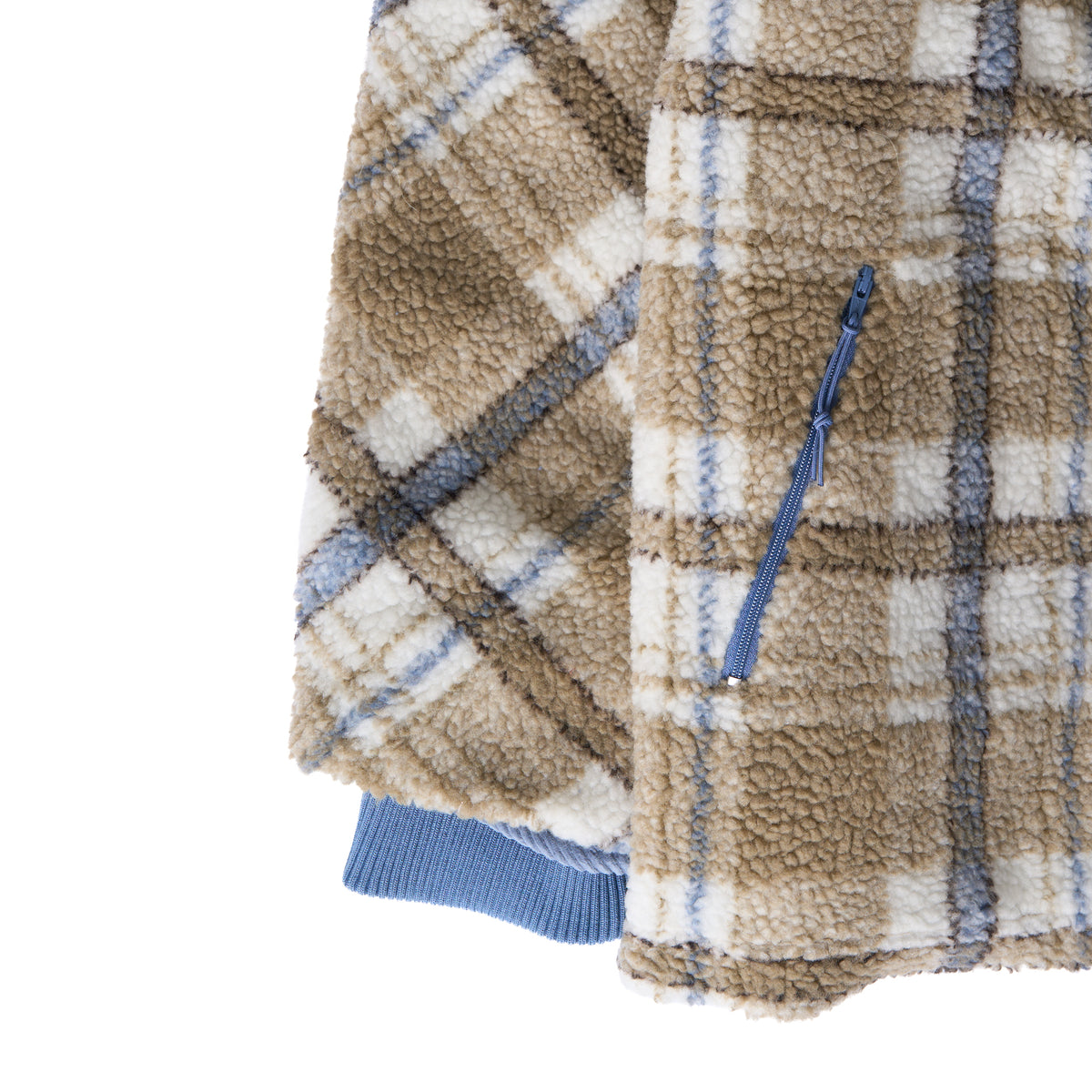 House of Sunny Womens Fleece Scarf Jacket Check Multi