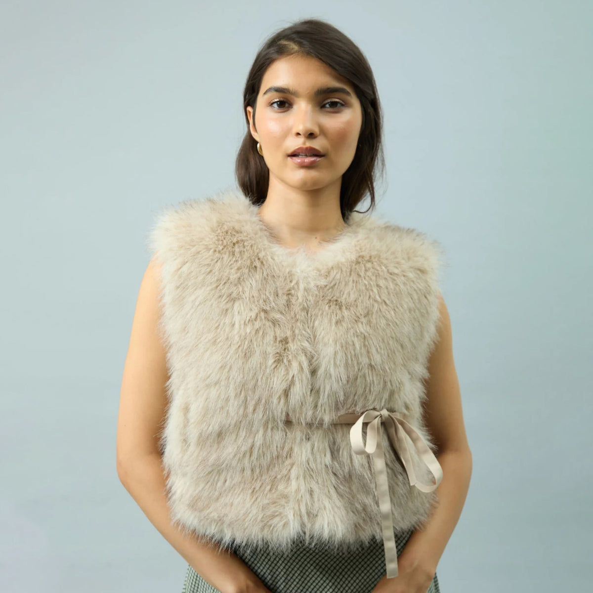 House of Sunny Womens Gaia Fur Jacket Dipped