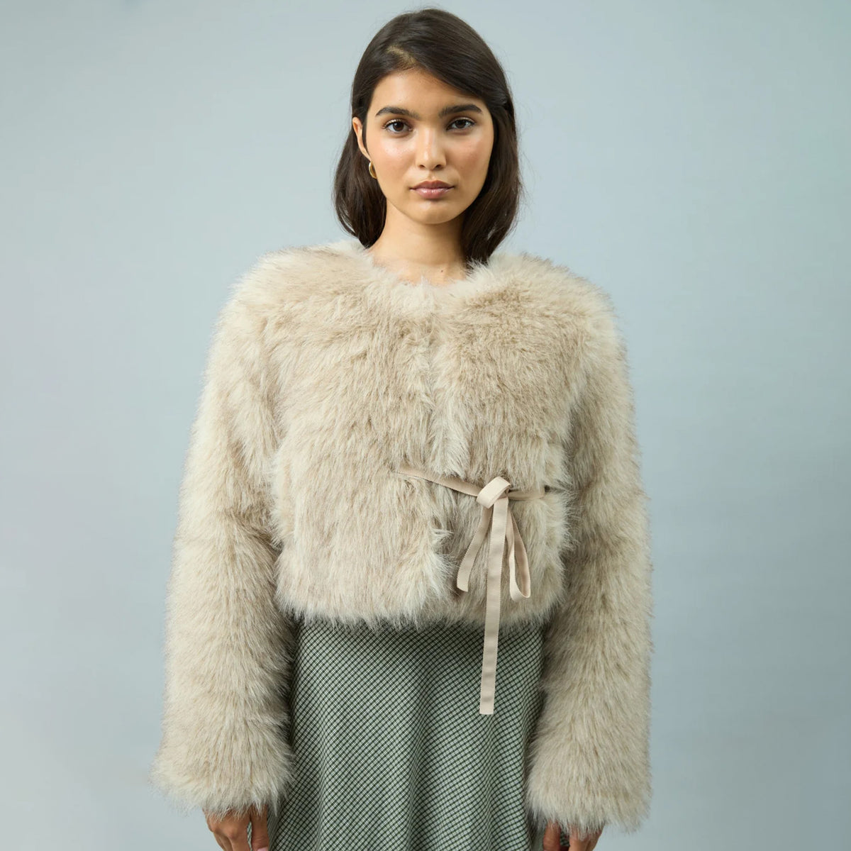 House of Sunny Womens Gaia Fur Jacket Dipped