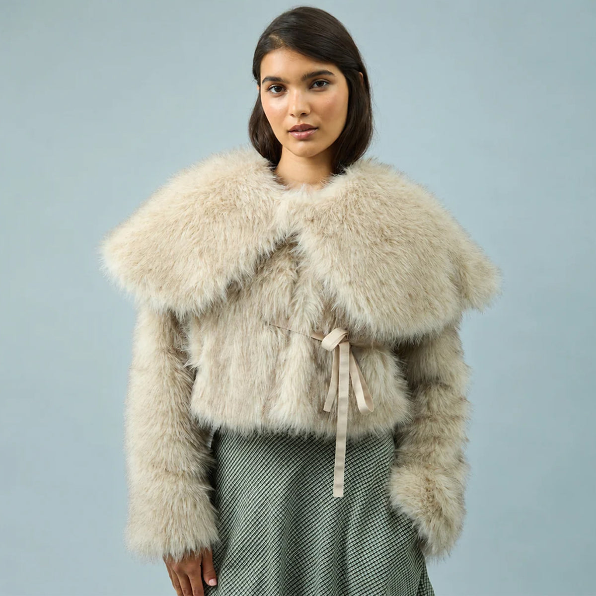 House of Sunny Womens Gaia Fur Jacket Dipped