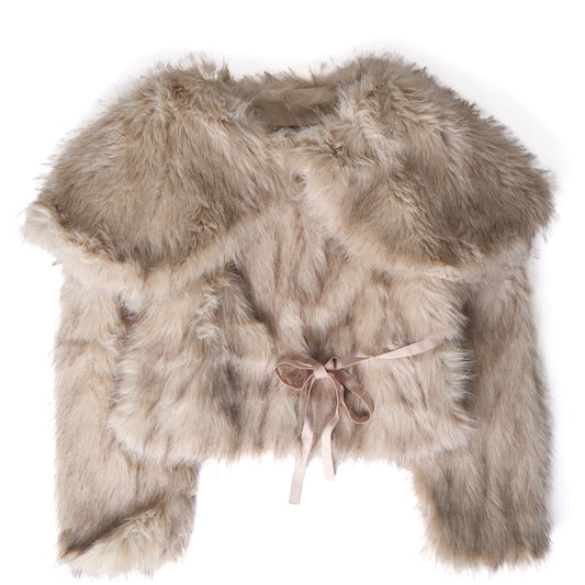 House of Sunny Womens Gaia Fur Jacket Dipped