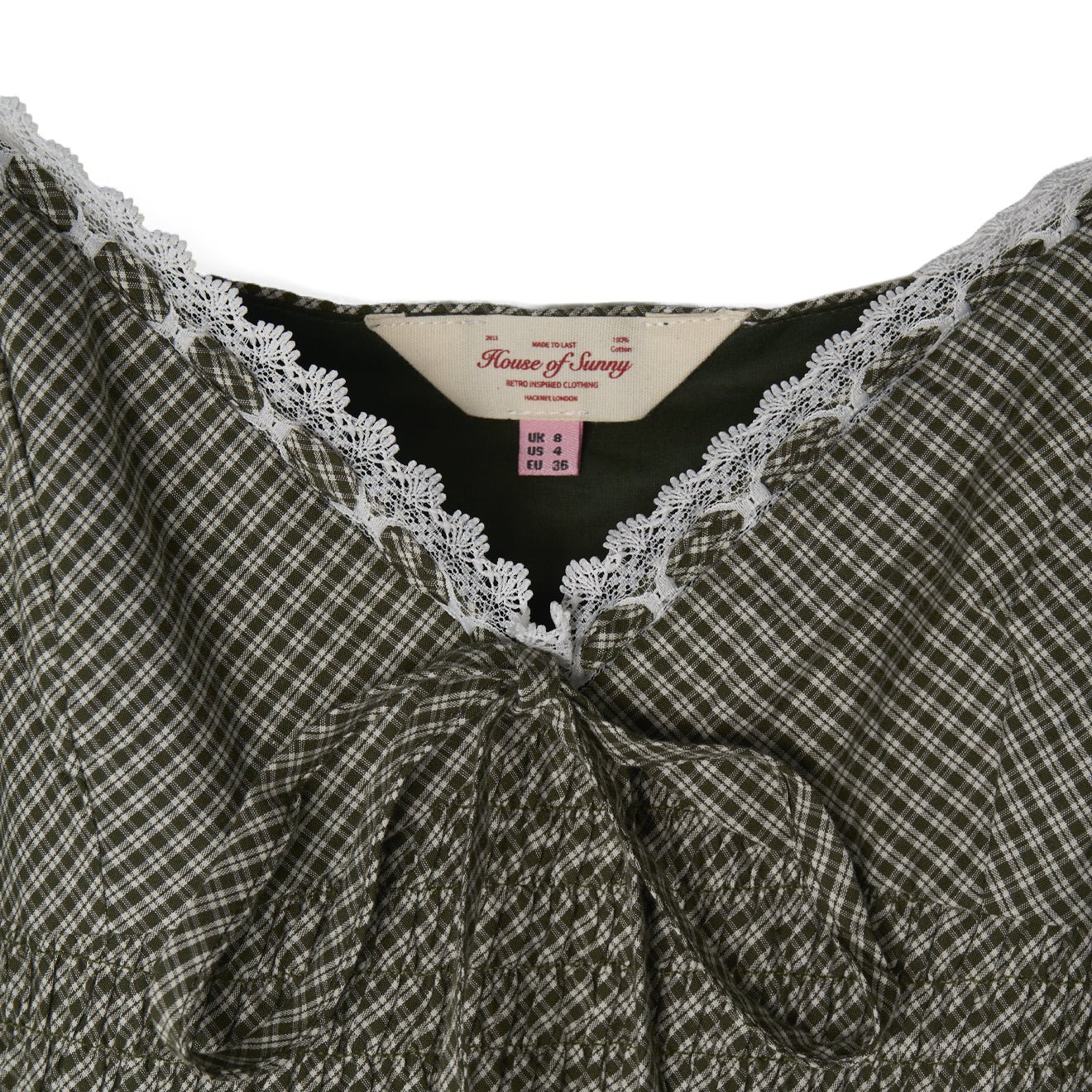 House of Sunny Womens Gingham Balloon Cami Dress Multi Check