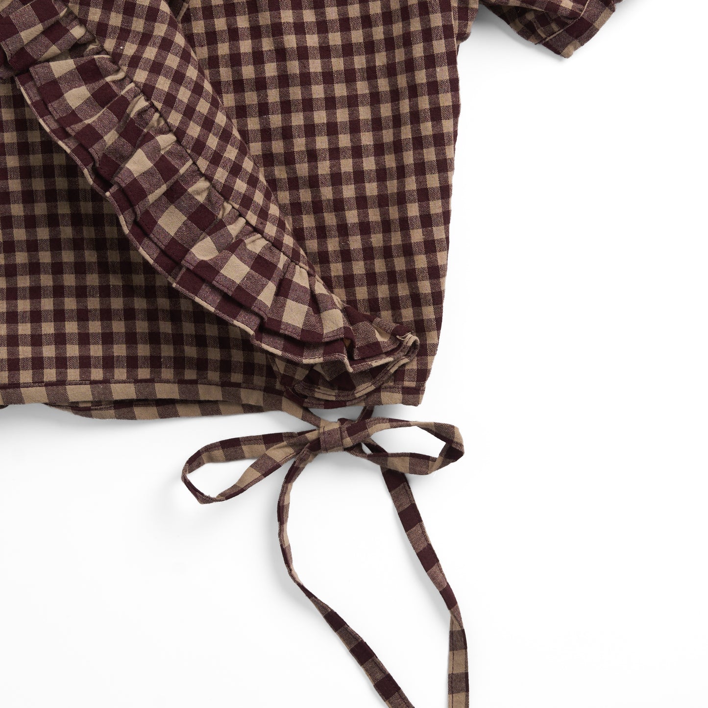 House of Sunny Womens Gingham Ruffle Top Multi Check
