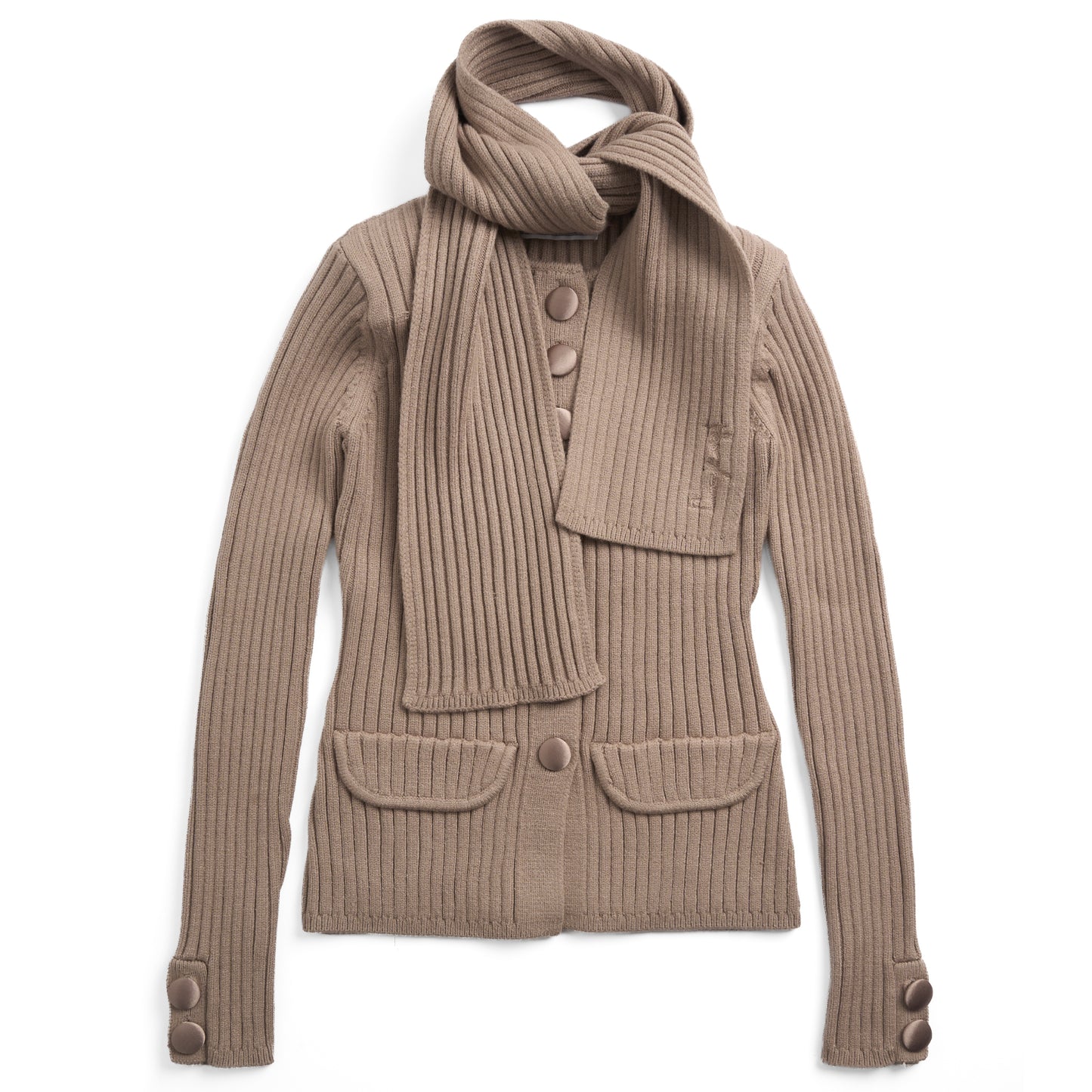 House of Sunny Womens Power Peggy Rib Knit Taupe
