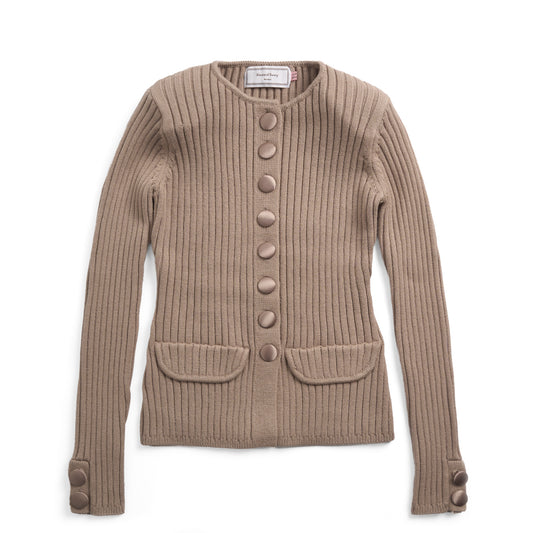 House of Sunny Womens Power Peggy Rib Knit Taupe