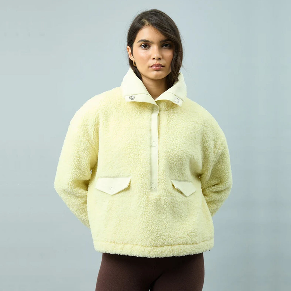 House of Sunny Womens Teddy Pullover Butter