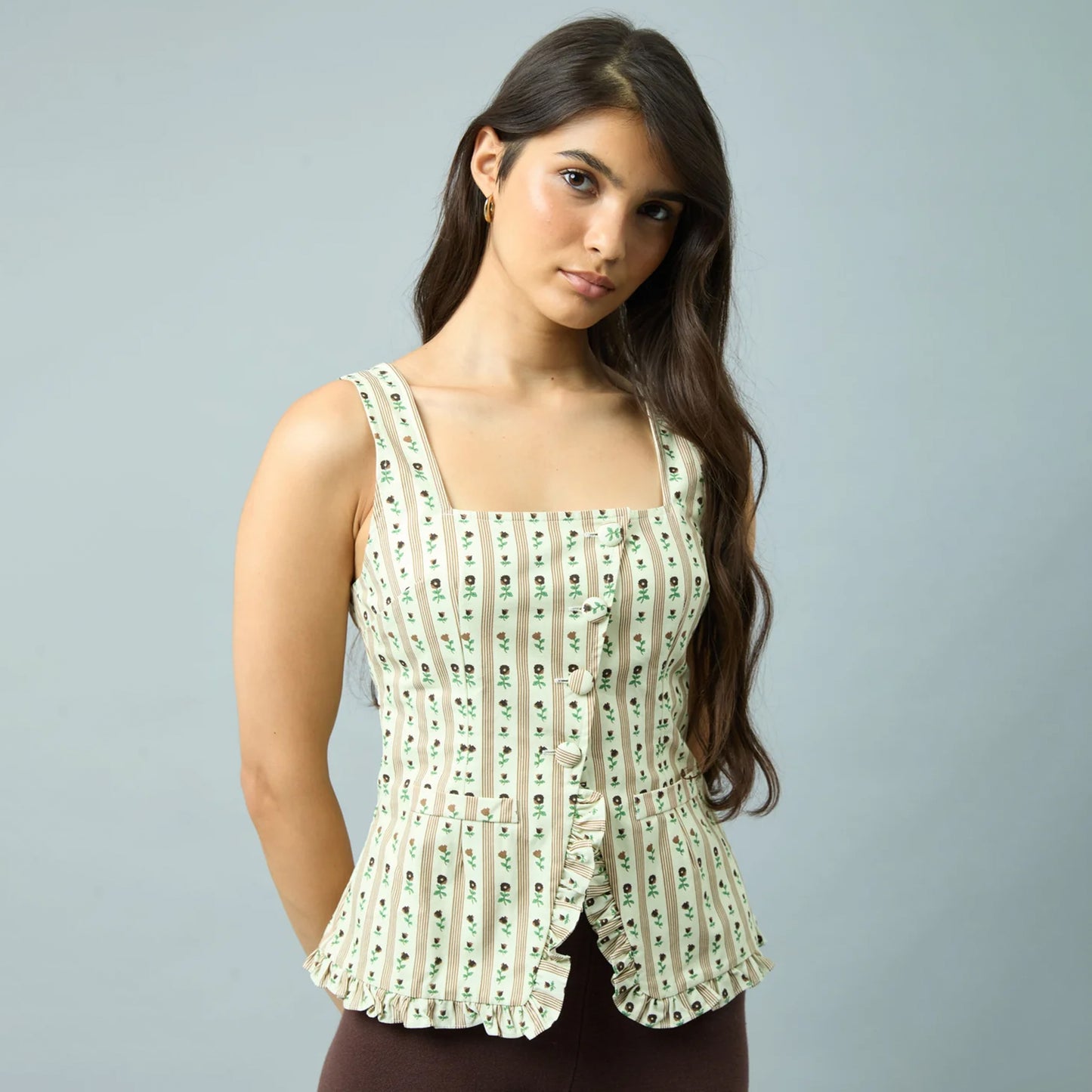 House of Sunny Womens Vintage Rose Top Oat
