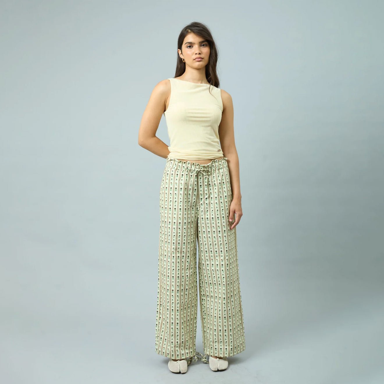 House of Sunny Womens Vintage Rose Trouser Oat