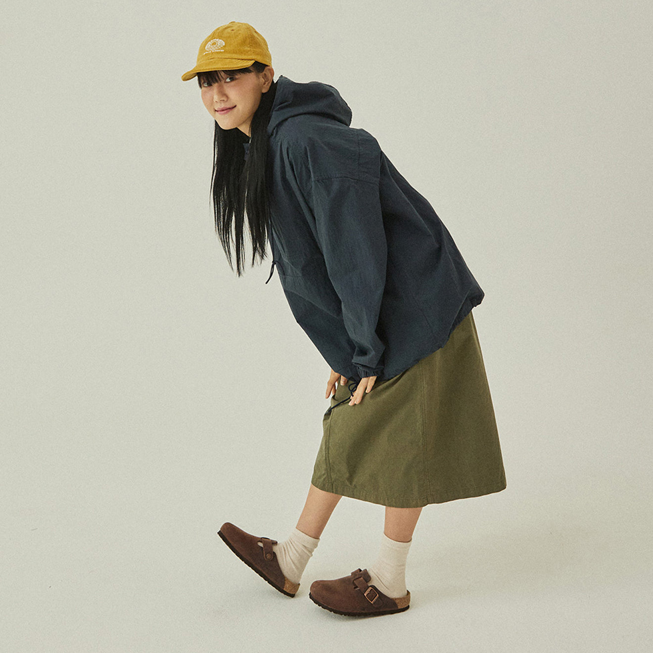 Kappy Button Hoodie Anorak Deep Navy - pam pam 