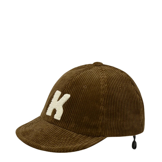 Kappy Corduroy Logo Cap Brown
