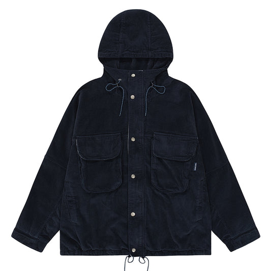 Kappy Corduroy Mountain Jacket Navy - pam pam