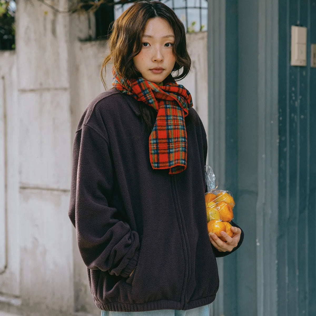 Kappy Fleece Bomber Jacket Brown