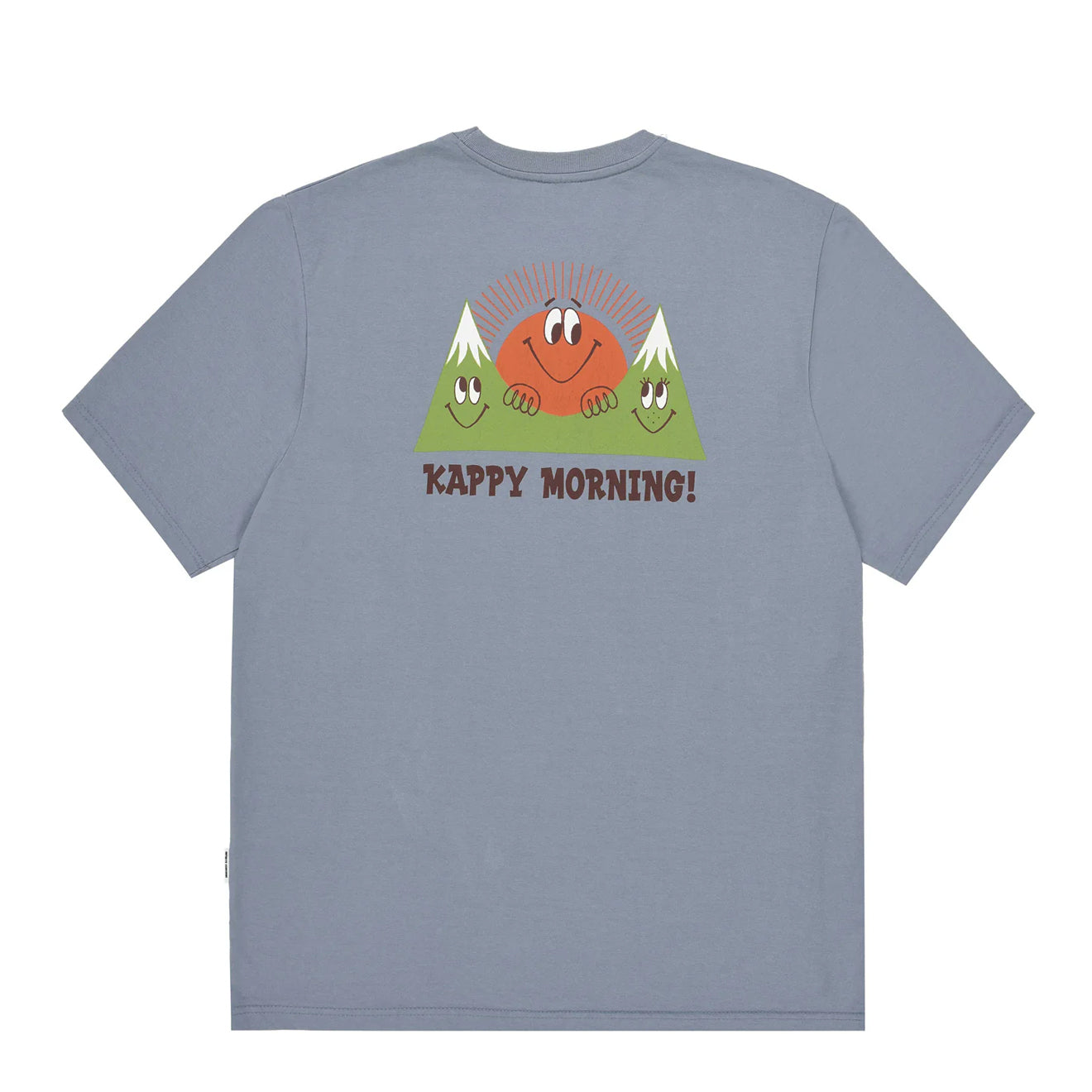 Kappy Kappy Morning Half T-Shirt Toru Fukuda Edition Dusty Blue - pam pam 