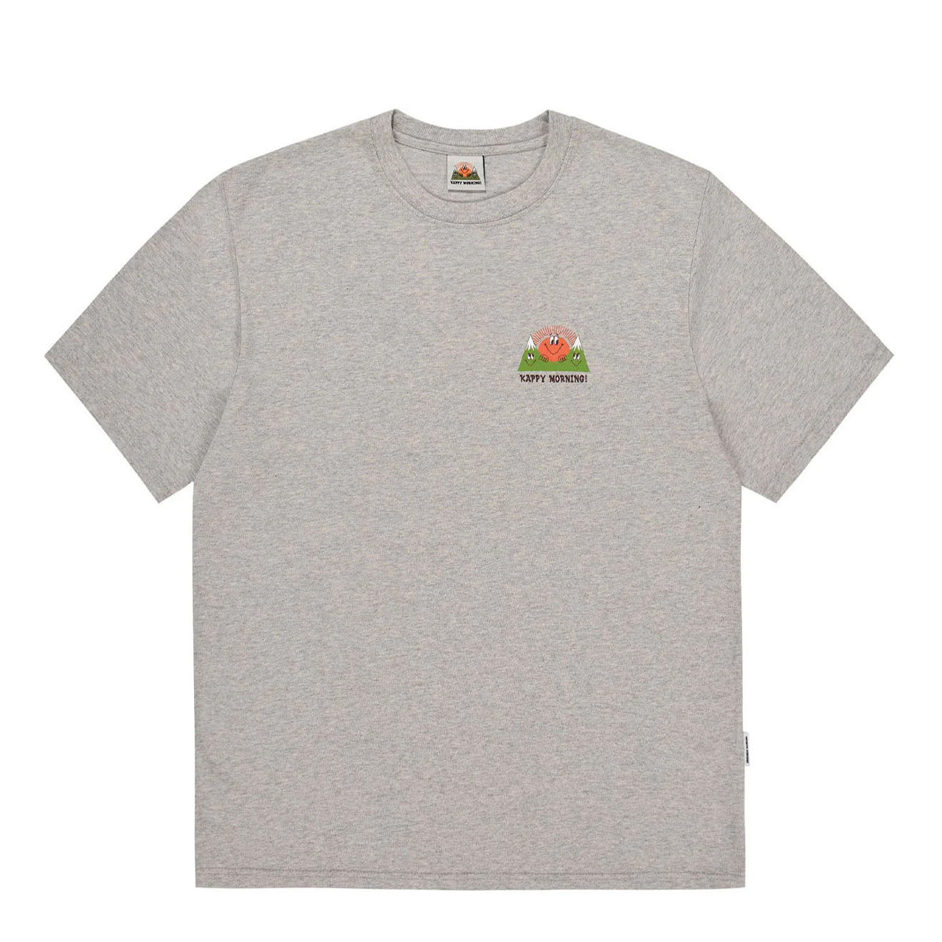 Kappy Kappy Morning Half T-Shirt Toru Fukuda Edition Melange Gray - pam pam 