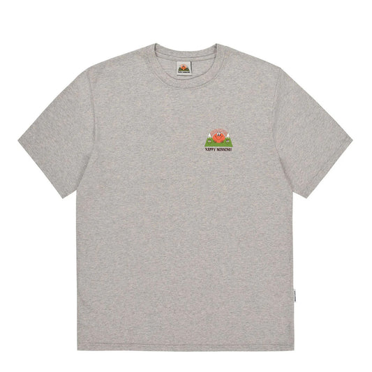Kappy Kappy Morning Half T-Shirt Toru Fukuda Edition Melange Gray - pam pam