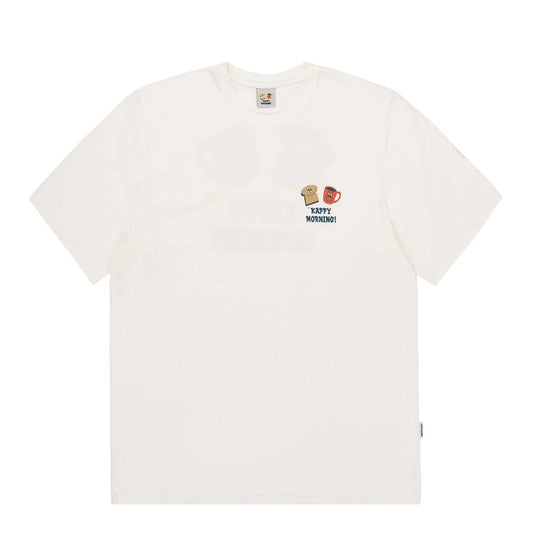 Kappy Kappy Morning Half T-Shirt Toru Fukuda Edition White - pam pam