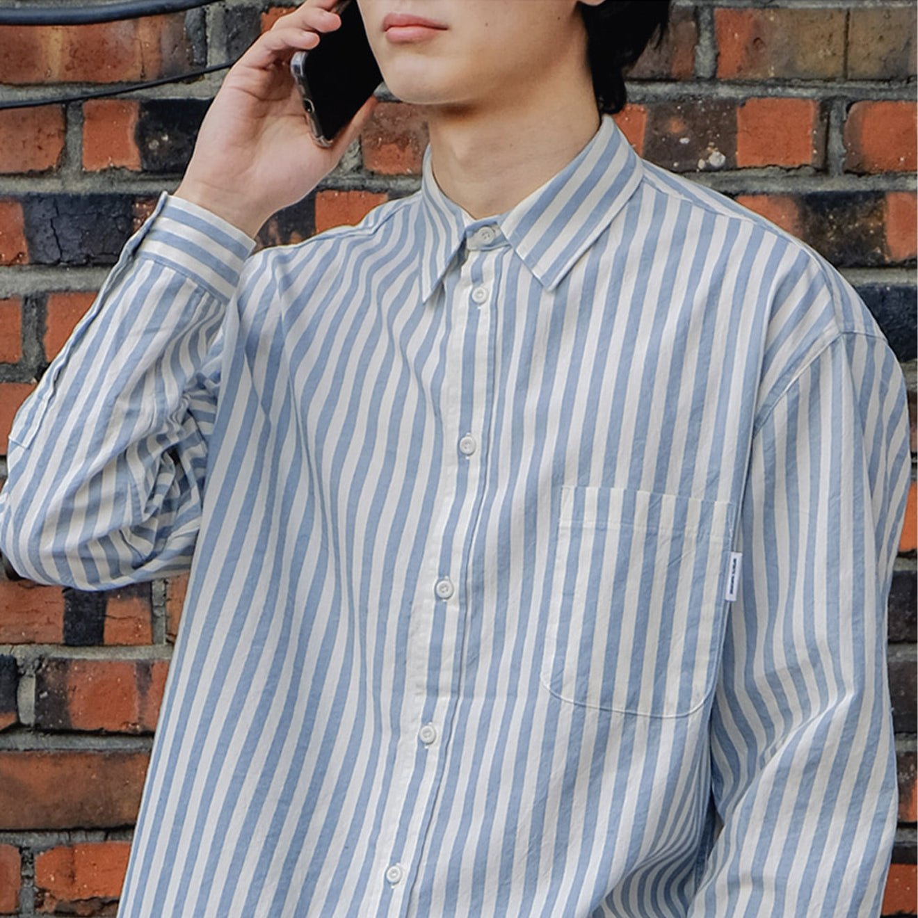 Kappy Melange Stripe Shirt Sky Blue - pam pam 