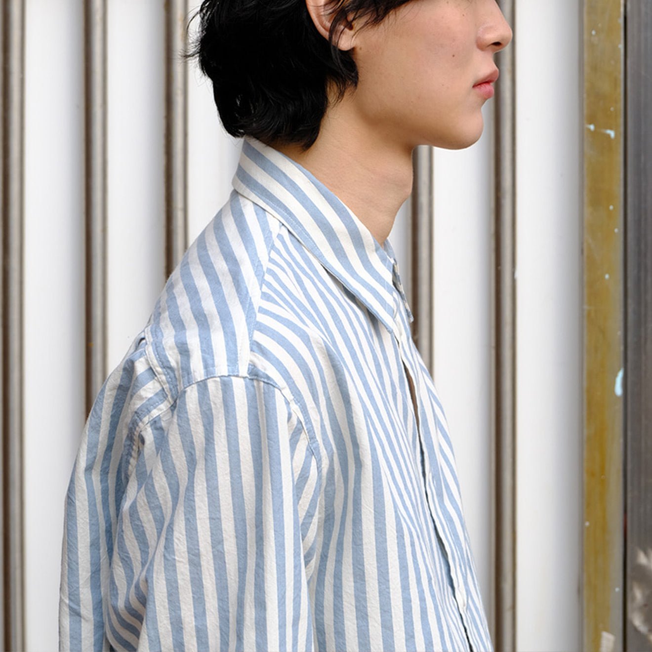 Kappy Melange Stripe Shirt Sky Blue - pam pam 