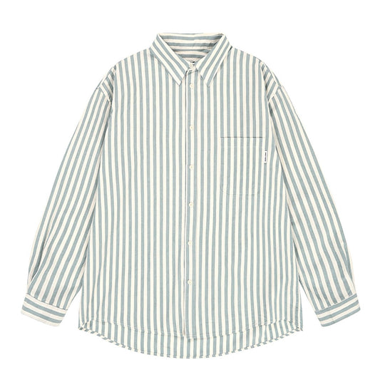 Kappy Melange Stripe Shirt Sky Blue - pam pam