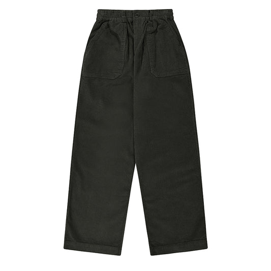 Kappy One Tuck Fatigue Corduroy Pants Charcoal - pam pam