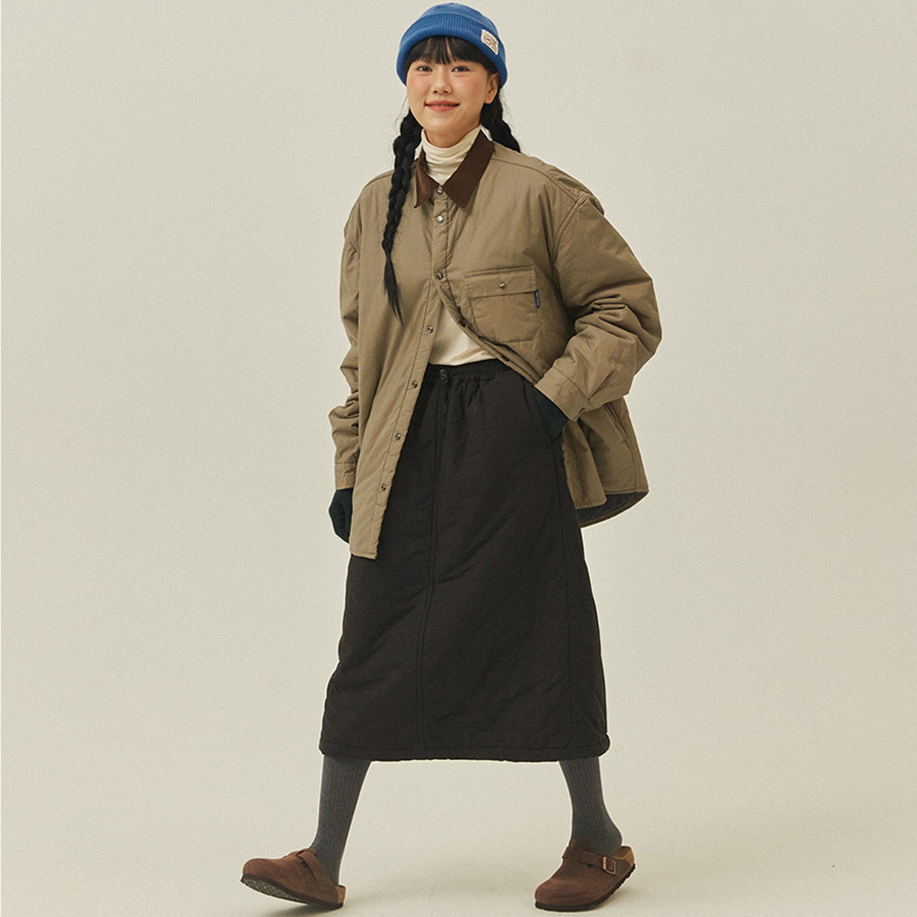 Kappy Padding Shirt Jacket Beige - pam pam 