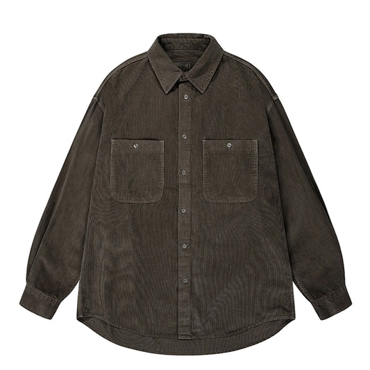 Kappy Pigment Corduroy Shirt Brown - pam pam