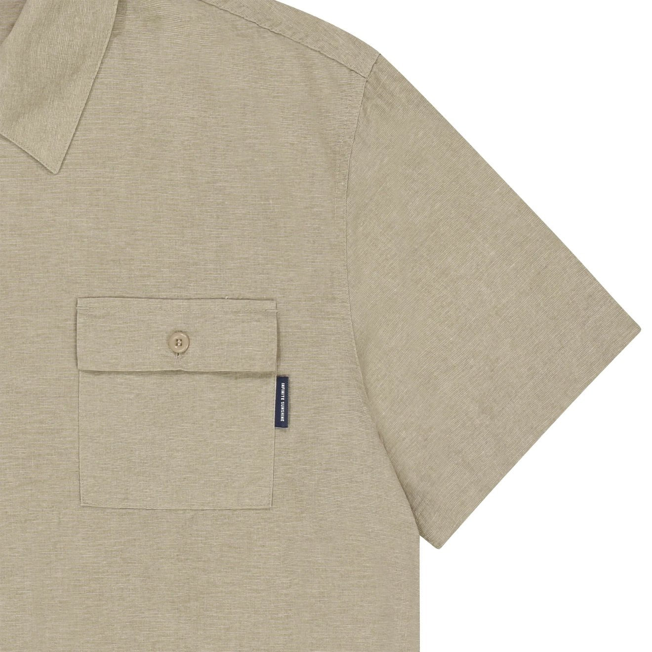 Kappy Pigment Henley Neck Half Shirt Beige - pam pam 