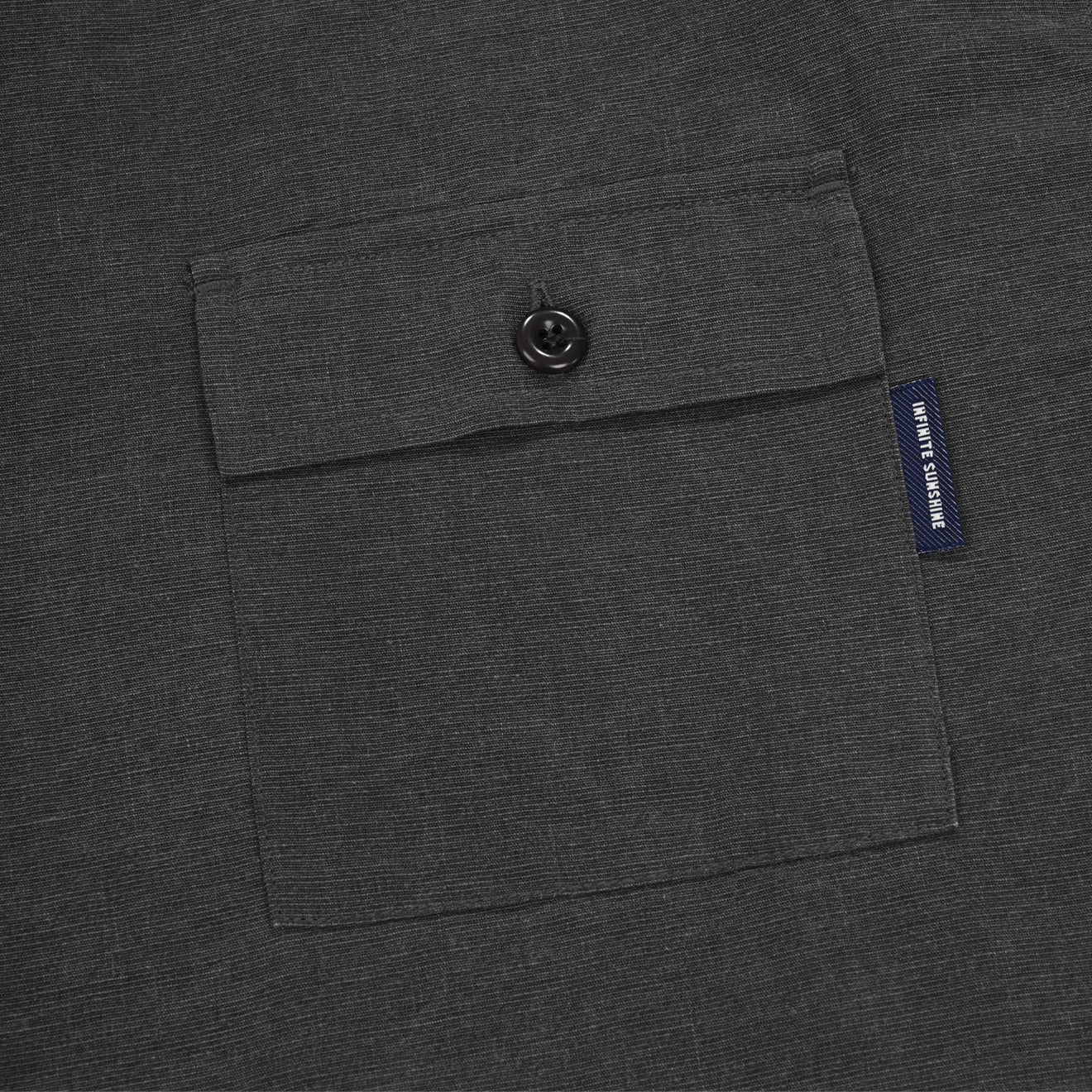 Kappy Pigment Henley Neck Half Shirt Charcoal - pam pam 