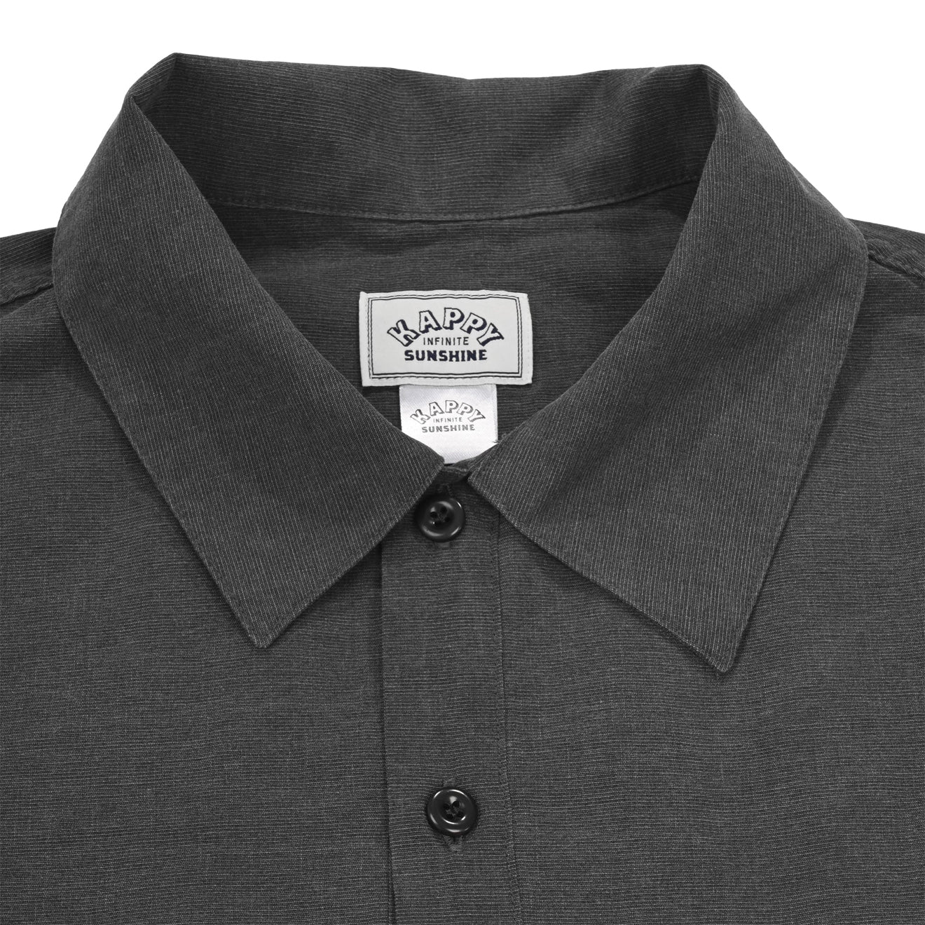 Kappy Pigment Henley Neck Half Shirt Charcoal - pam pam 