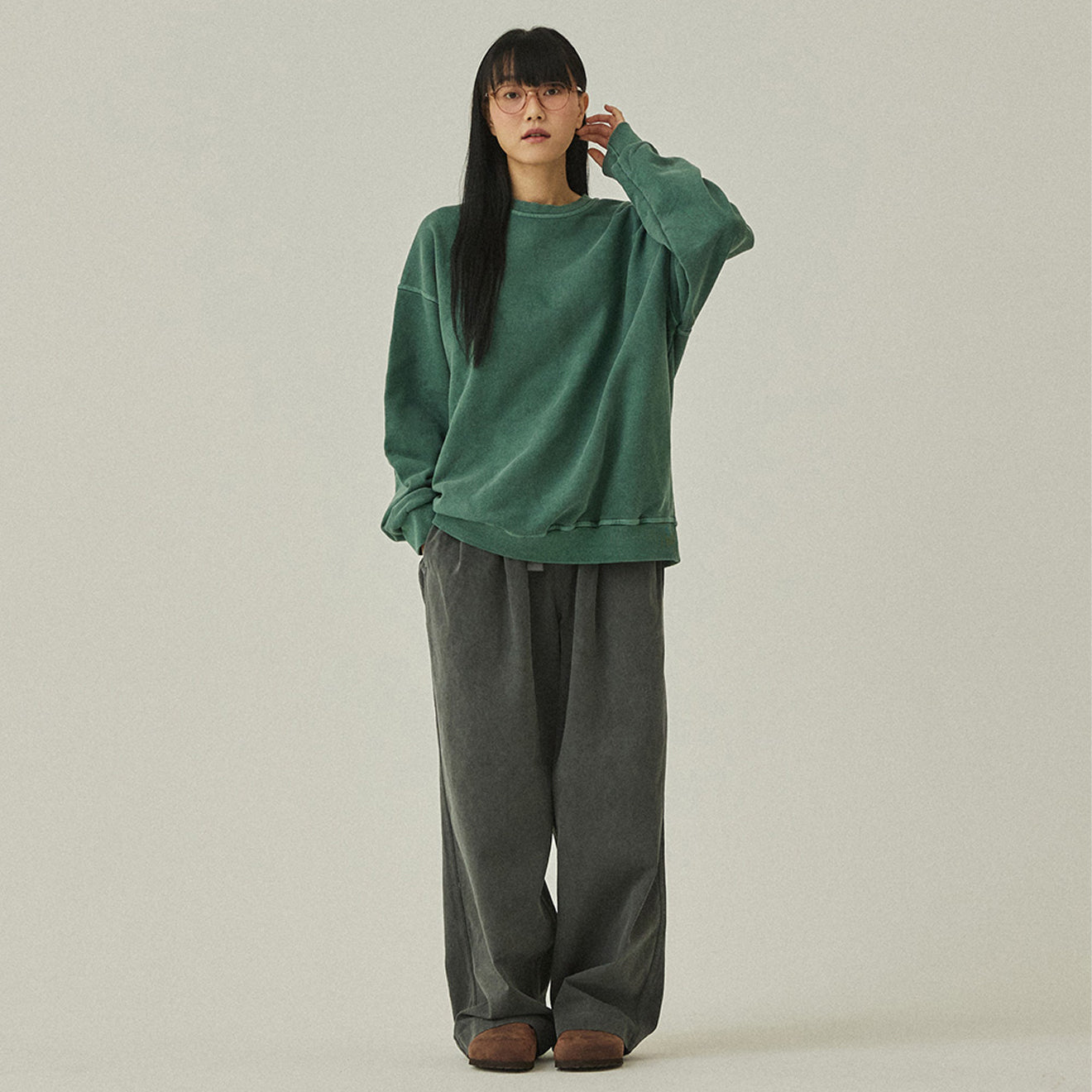 Kappy Pigment Sweat Shirt Deep Green - pam pam 