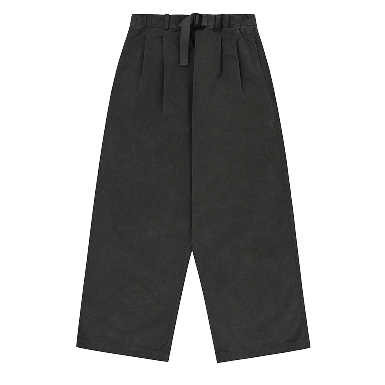 Kappy Pigment Two Tuck Wide Pants Charcoal - pam pam 