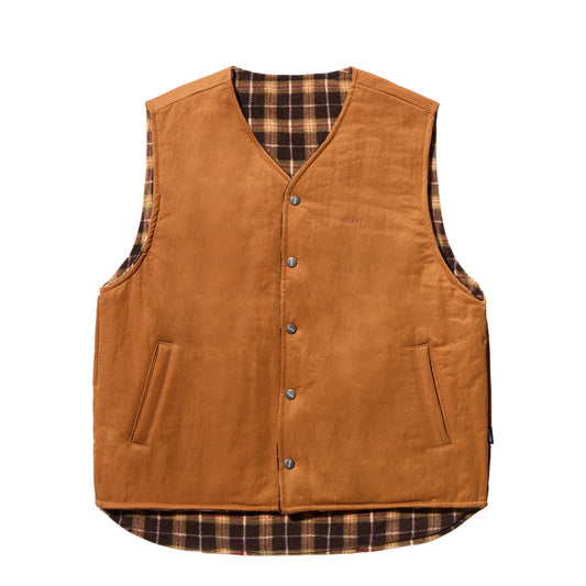 Kappy Reversible Nylon Check Vest Orange