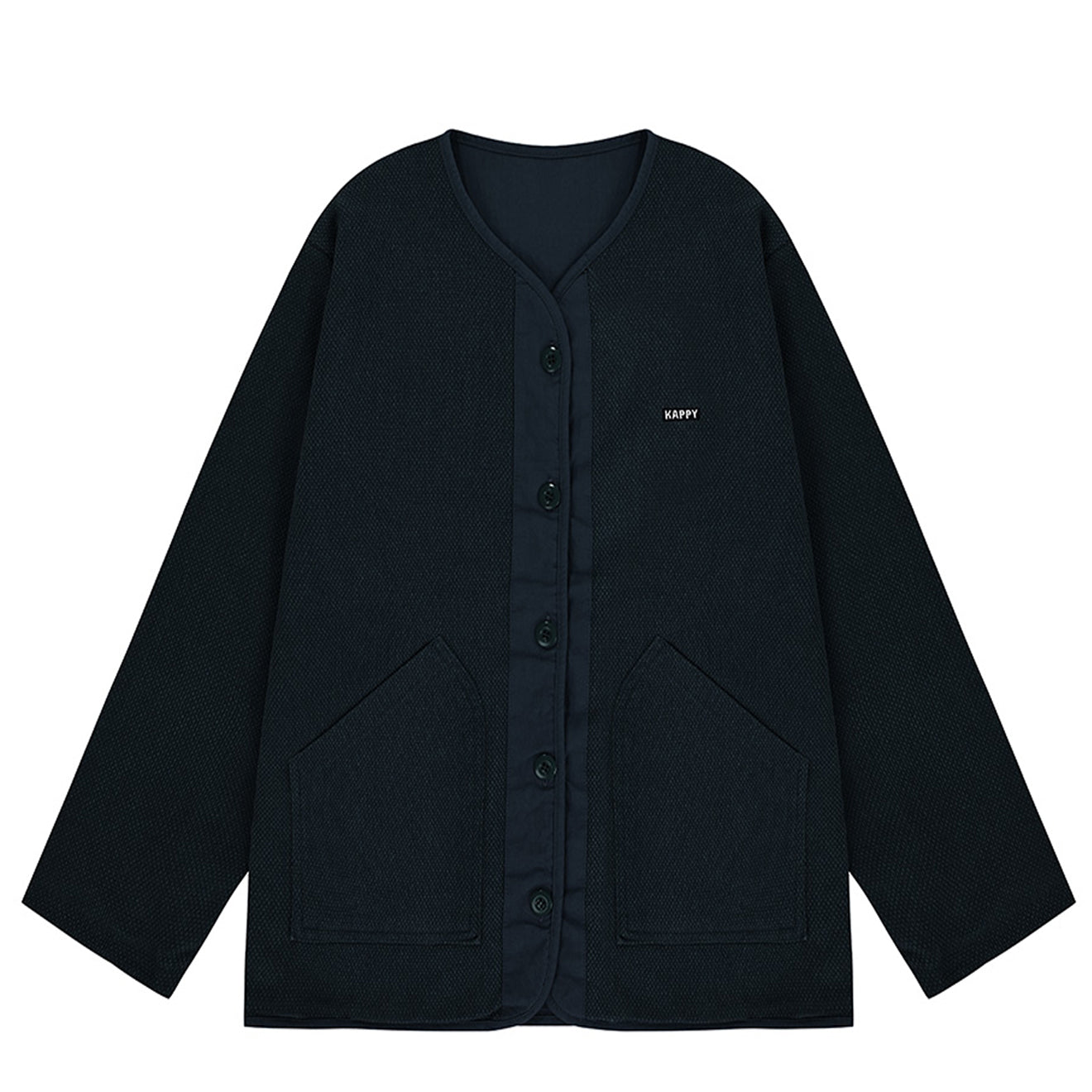 Kappy Reversible Utility Round Jacket Navy - pam pam 