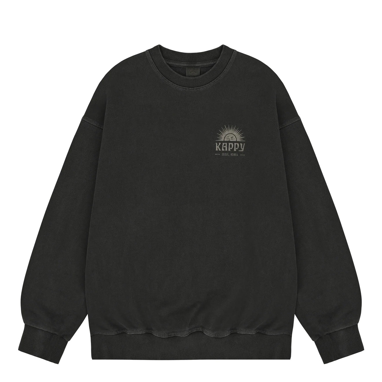 Kappy Sunny Wink Pigment Sweatshirt Charcoal - pam pam 