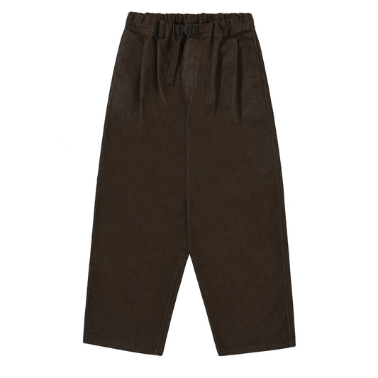 Kappy Two Tuck Wide Denim Pants Brown