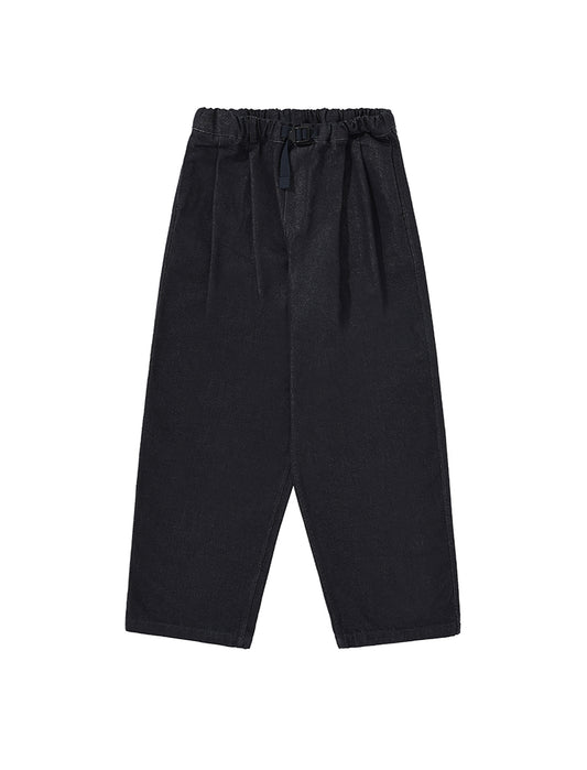 Kappy Two Tuck Wide Denim Pants Deep Indigo - pam pam