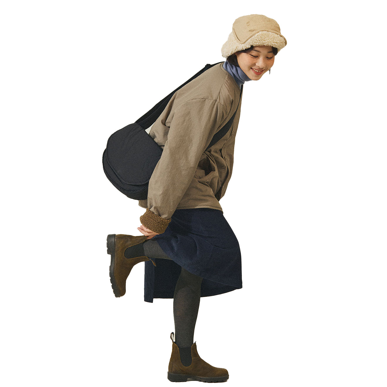 Kappy Womens Corduroy Fatigue Skirt Navy - pam pam 