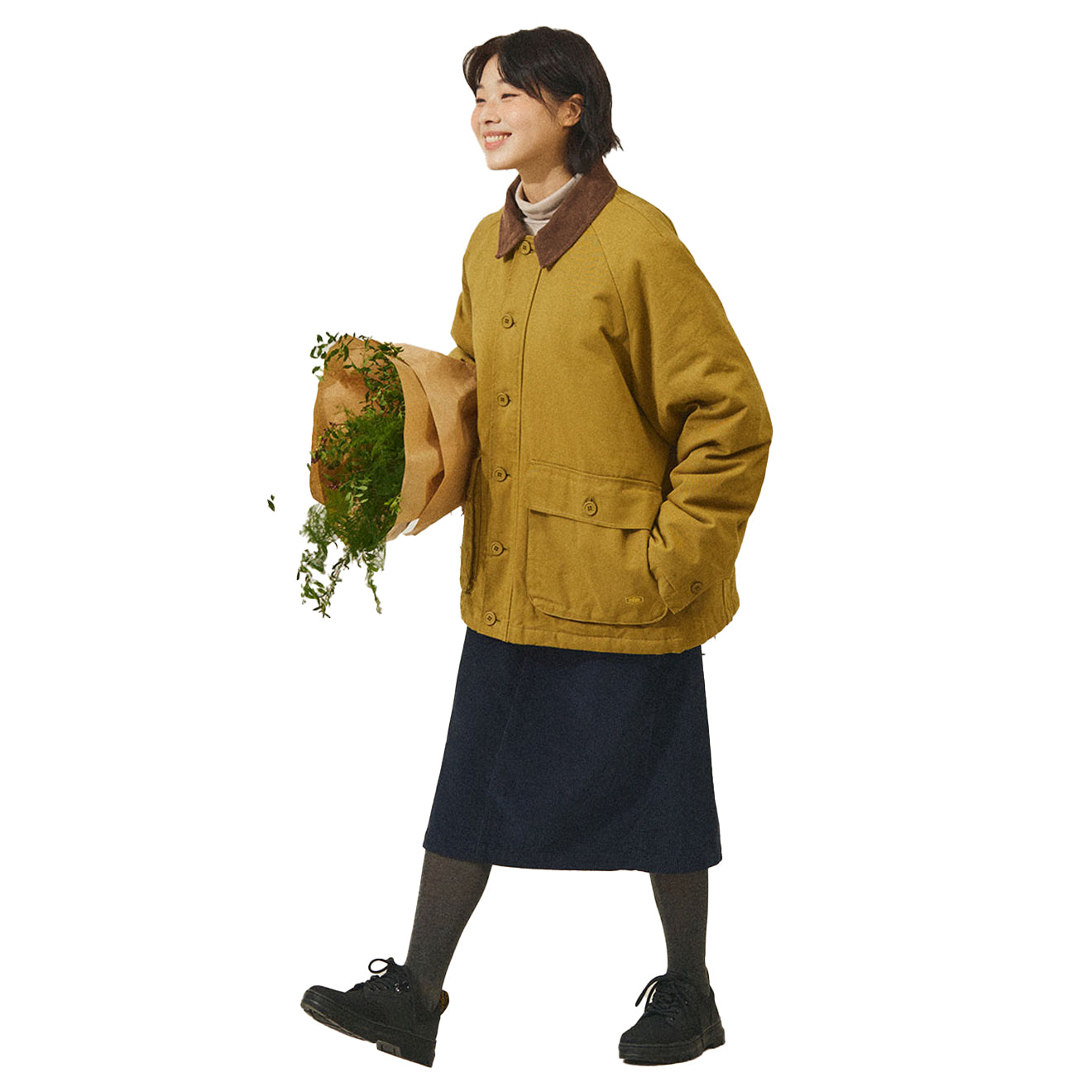 Kappy Womens Corduroy Fatigue Skirt Navy - pam pam 