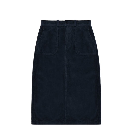 Kappy Womens Corduroy Fatigue Skirt Navy - pam pam