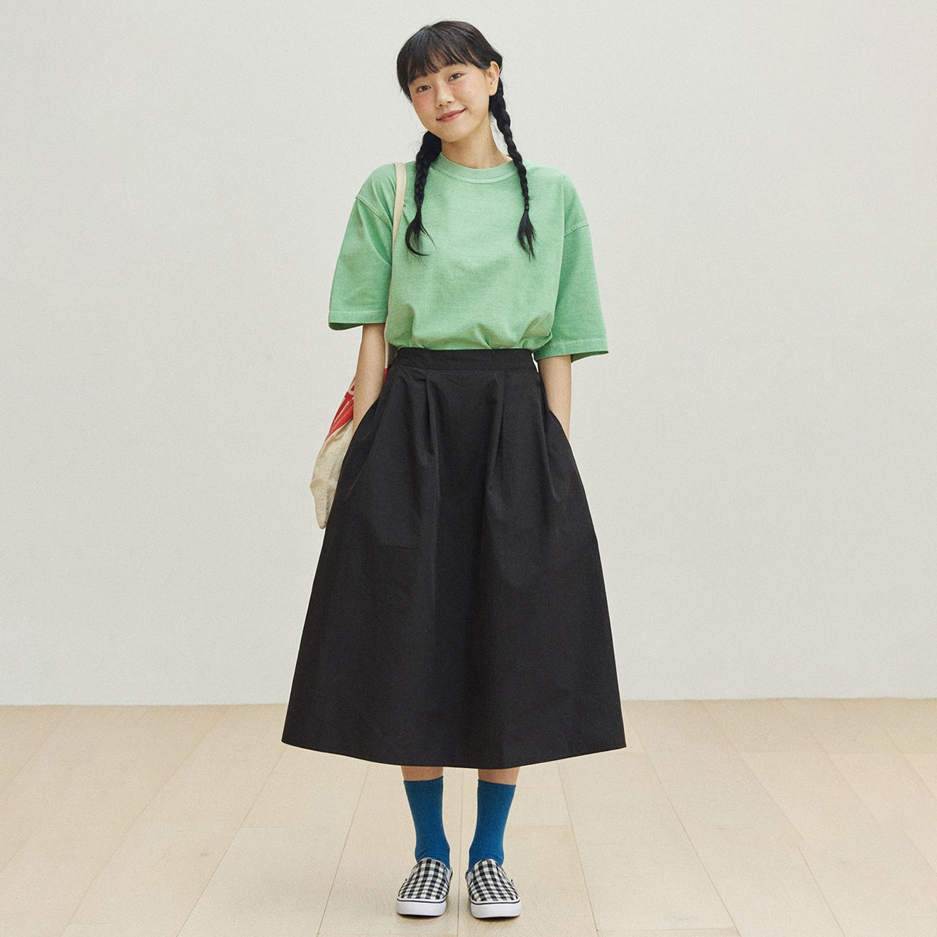 Kappy Womens Flare Banding Skirt Black - pam pam 