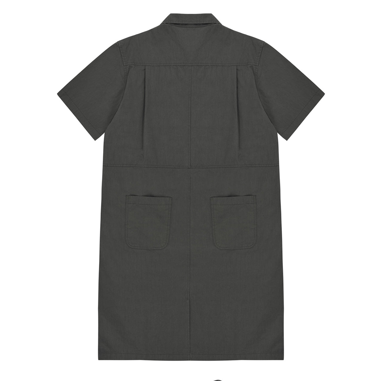 Kappy Womens Pocket Half Shirt Dress Charcoal - pam pam 